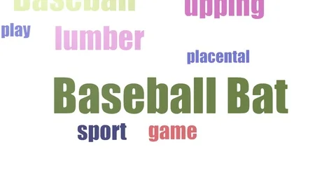 Baseball Bat Wordcloud Animated Isolated On White Stock Footage 103653132