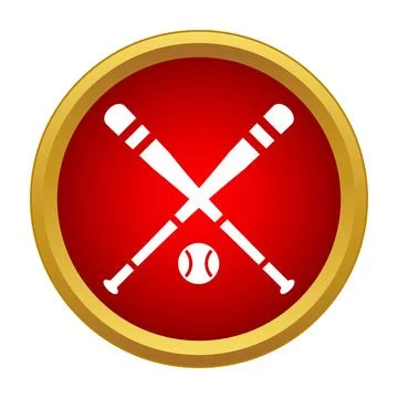 Baseball bats and ball creating a sports emblem icon Stock Illustration