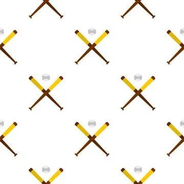 Baseball bats and baseball pattern seamless イラスト素材