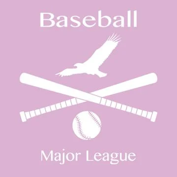 Baseball bats, ball and eagle. Vector illustration Stock Illustration