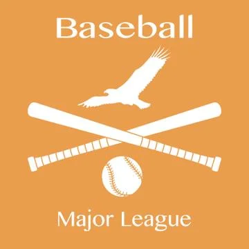 Baseball bats, ball and eagle. Vector illustration Stock Illustration