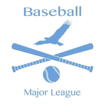 Baseball bats, ball and eagle. Vector illustration Stock Illustration