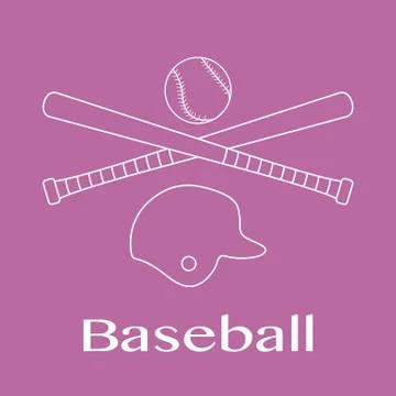 Baseball bats, ball, helmet. Vector illustration Stock Illustration