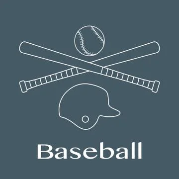 Baseball bats, ball, helmet. Vector illustration Stock Illustration