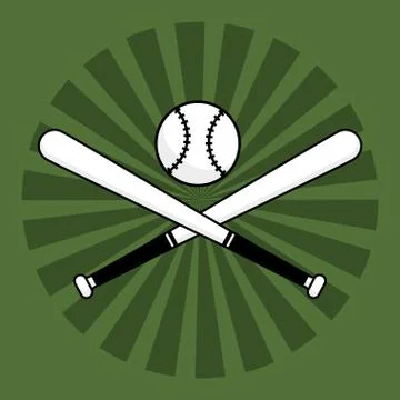 Baseball bats ball Stock Illustration
