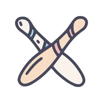 Baseball bats color vector doodle simple icon Stock Illustration