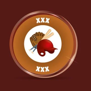 Baseball bats glove hat Illustrazione stock