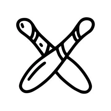 Baseball bats line vector doodle simple icon Stock Illustration