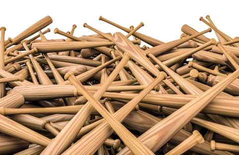 Baseball bats pile Illustrazione stock