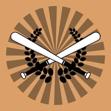 Baseball bats wreath 스톡 일러스트