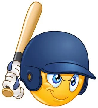 Baseball batter emoticon Stock Illustration