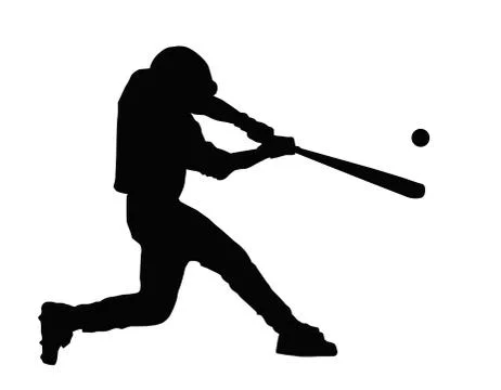 Baseball batter hitting ball Stock Illustration