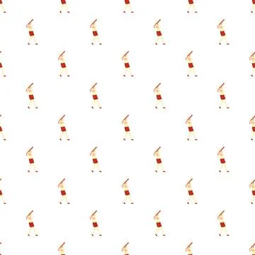 Baseball batter player preparing to hit pattern Stockillustratie