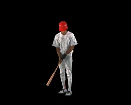 Baseball Batter swinging profile Stock Footage 754407