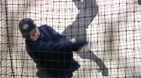 Baseball Batting Practice 4 Stock Footage 11058421