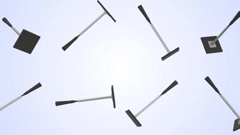 Baseball Batting Tee Falling on a Light Blue Background. Stylized Baseball Tee. Stock Footage 311919997