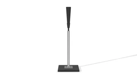 Baseball Batting Tee on a White Floor. Stylized Baseball Tee 3D Animation. 4K Stock Footage 311920653