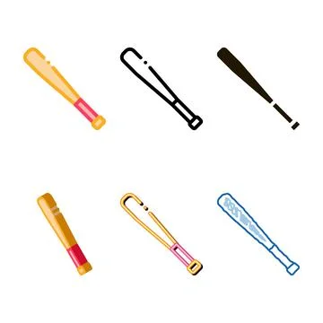 Baseball bit simplified icon vector outline Stock Illustration