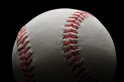 Baseball on black background Stock Photos