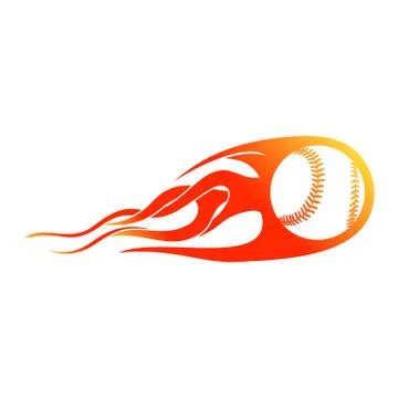 Baseball Blast Flames Symbol Design Stock Illustration