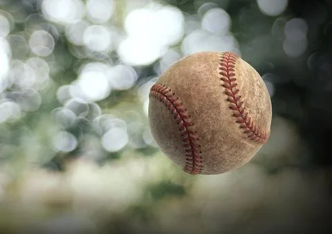 Baseball On bokeh Blur background Stock Photos