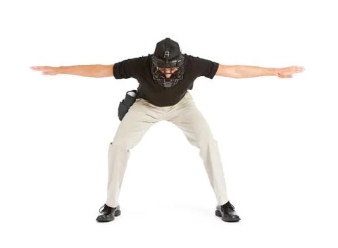 Baseball: calling the runner safe Stock Photos