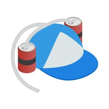 Baseball cap and two aluminum cans with straw Stock Illustration