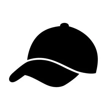 Baseball cap black icon isolated on white background. Headdress vector Stock Illustration