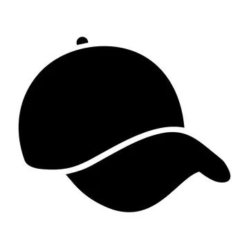 Baseball cap black icon isolated on white background. Headdress vector Stock Illustration