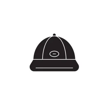 Baseball cap black vector concept icon. Baseball cap flat illustration, sign Illustrazione stock