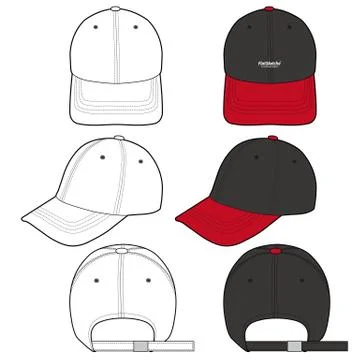 Baseball Cap Fashion flat vector mockup design  Stock Illustration