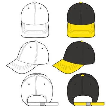 Baseball Cap Fashion flat vector mockup design14 Stock Illustration
