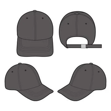 Baseball Cap Fashion flat vector mockup design  스톡 일러스트