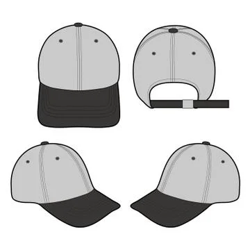 Baseball Cap Fashion flat vector mockup design  스톡 일러스트