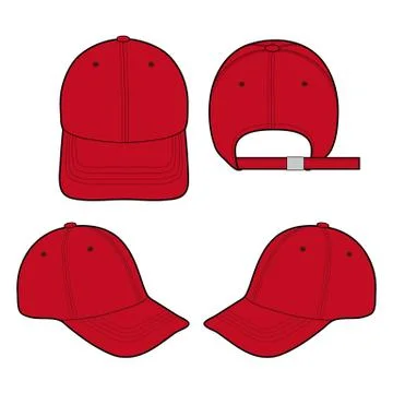 Baseball Cap Fashion flat vector mockup design  Stock Illustration