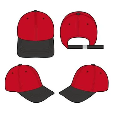 Baseball Cap Fashion flat vector mockup design  스톡 일러스트