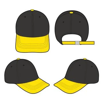 Baseball Cap Fashion flat vector mockup design  Stock Illustration