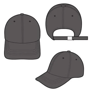 Baseball Cap Fashion flat vector mockup design  Stock Illustration