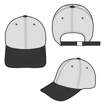 Baseball Cap Fashion flat vector mockup design  Stock Illustration