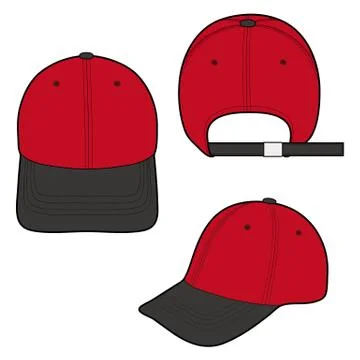 Baseball Cap Fashion flat vector mockup design  스톡 일러스트