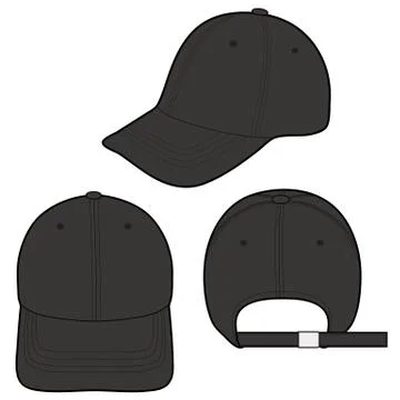 Baseball Cap Fashion flat vector mockup design  Illustrazione stock