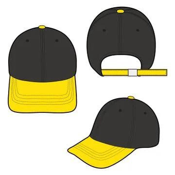 Baseball Cap Fashion flat vector mockup design  Stock Illustration
