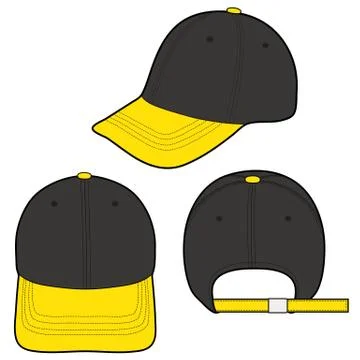 Baseball Cap Fashion flat vector mockup design  Stock Illustration