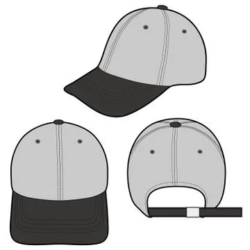 Baseball Cap Fashion flat vector mockup design  Stock Illustration