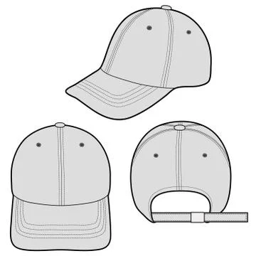 Baseball Cap Fashion flat vector mockup design39 스톡 일러스트