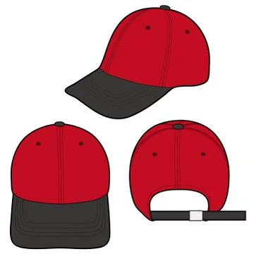 Baseball Cap Fashion flat vector mockup design  Stock Illustration