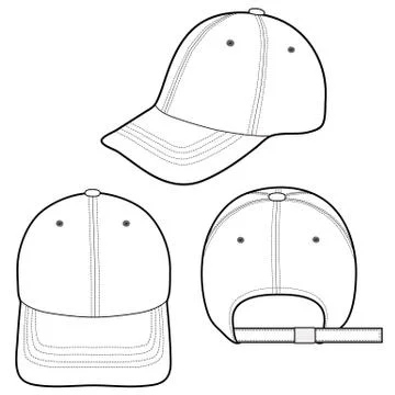 Baseball Cap Fashion flat vector mockup design  스톡 일러스트