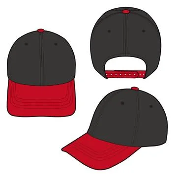 Baseball Cap Fashion flat vector mockup design  Stock Illustration