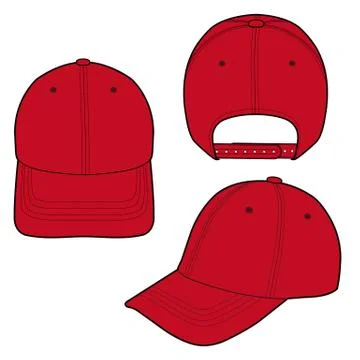 Baseball Cap Fashion flat vector mockup design  스톡 일러스트