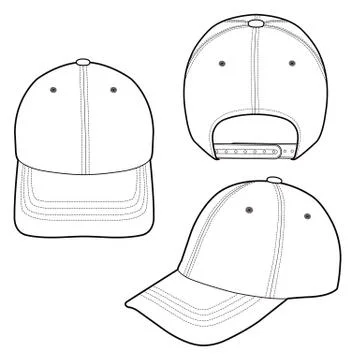 Baseball Cap Fashion flat vector mockup design  스톡 일러스트